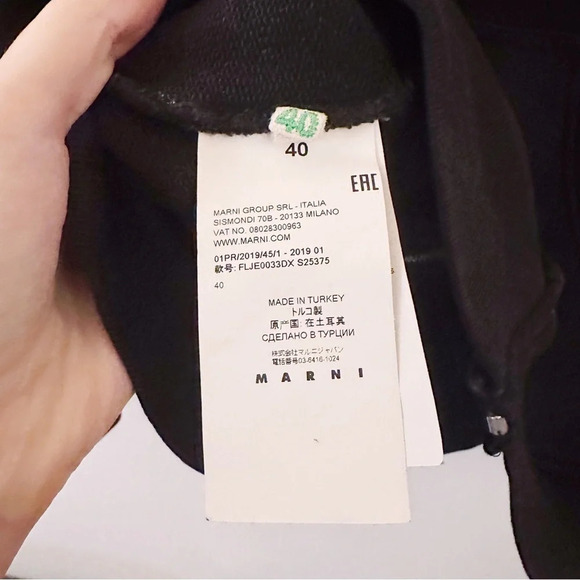 Marni Dance Bunny Black Embroidered Patch Cotton Hoodie Long Sleeve Oversized - Picture 8 of 14